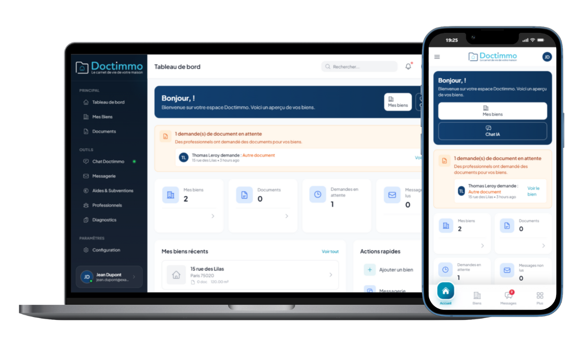 Doctimmo - Application desktop et mobile